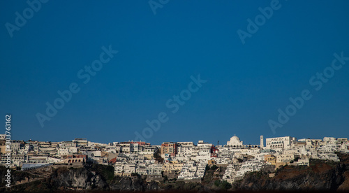 Fira  capital of the Greek Aegean island  Santorini  Greece