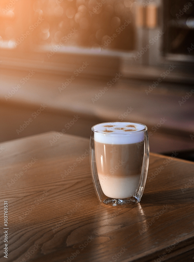 Cup of cappuccino on wooden background. Cup of cappuccino on wooden background.