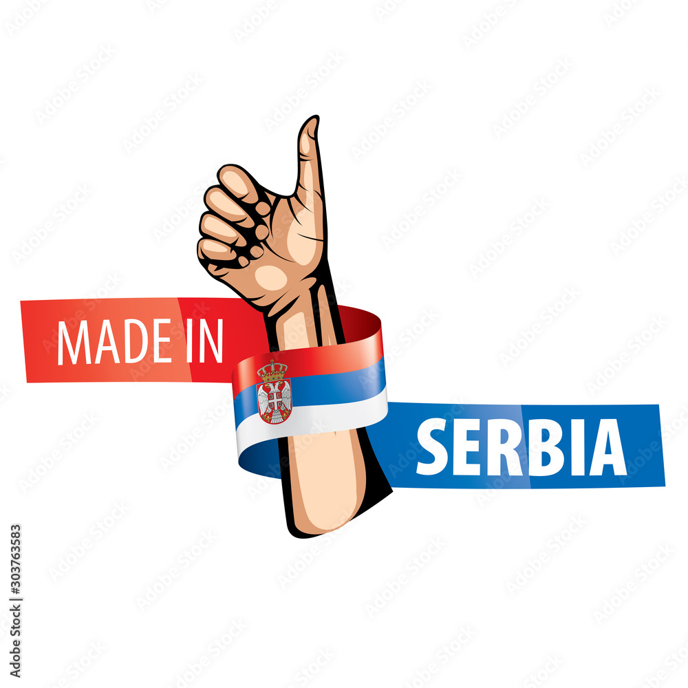Serbia flag, vector illustration on a white background Serbia flag, vector illustration on a white background