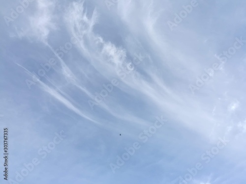 The picture of the blue sky and clouds from a different time