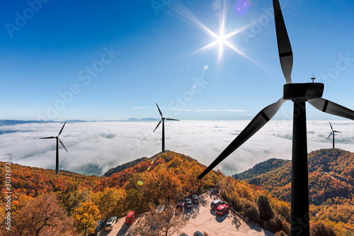 Renewable energy, wind energy with windmills