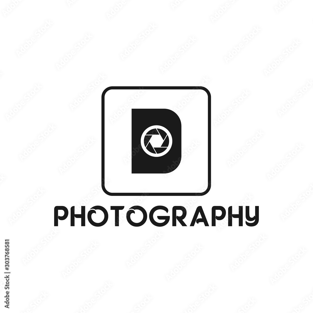 Vector illustration initial letter d photography icon logo Vector illustration initial letter d photography icon logo