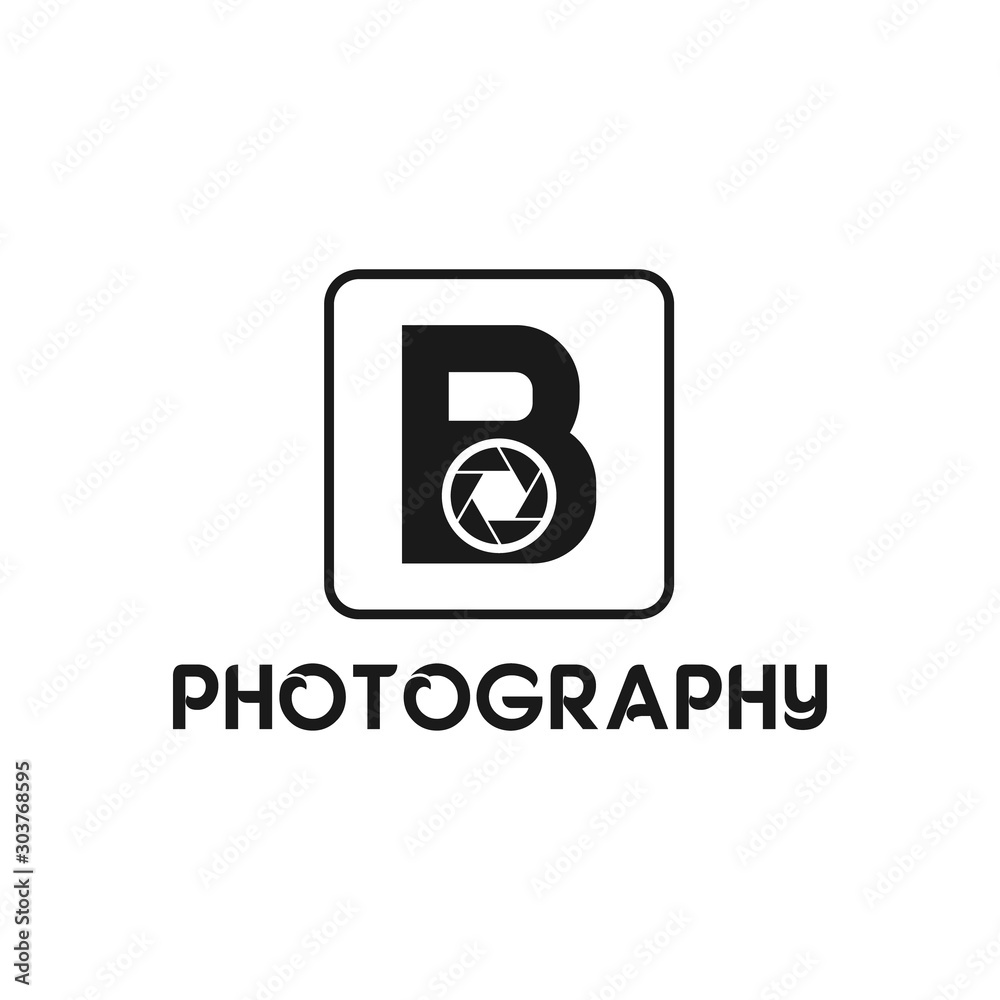 Vector illustration initial letter b photography icon logo Vector illustration initial letter b photography icon logo