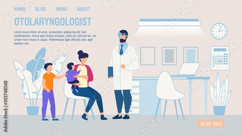 Otolaryngologist Online Service Flat Landing Page