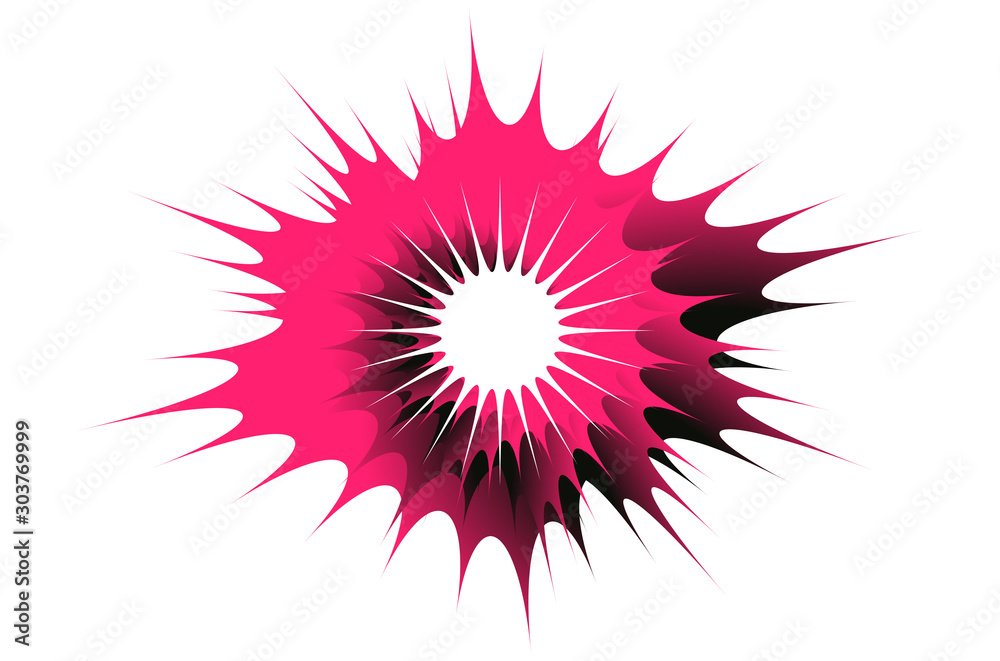 stellar explosion pink black white