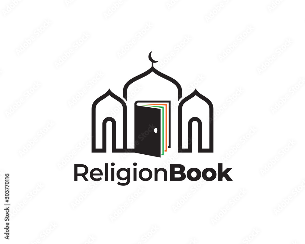 religion book logo design vector