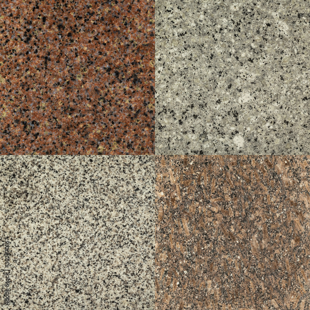 Set of natural stone textures. The surface of granite and marble. Close-up. Set of natural stone textures. The surface of granite and marble. Close-up.