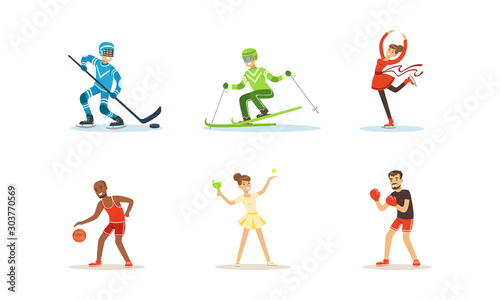 People Doing Different Kinds of Sports Vector Set