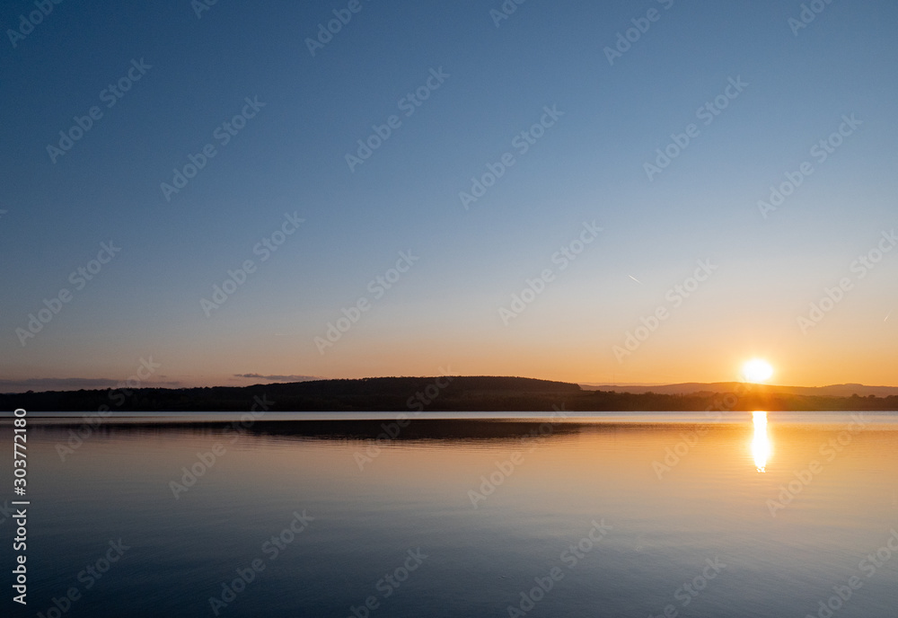 Beautiful lake in sunset time, Poland