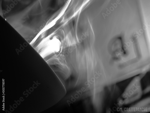 smoke on black background