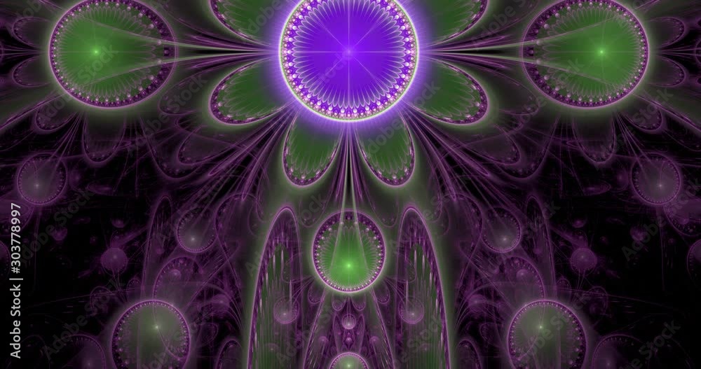 Abstract dynamic loop able color changing fractal video made out of modern looking intricate glowing pattern of connected rings, circles, arches and waves in glowing colors, 4k, 4096p, 25fps Abstract dynamic loop able color changing fractal video made out of modern looking intricate glowing pattern of connected rings, circles, arches and waves in glowing colors, 4k, 4096p, 25fps