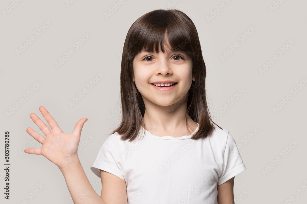 Close up portrait with funny attractive little brown-haired girl. Close up portrait with funny attractive little brown-haired girl.