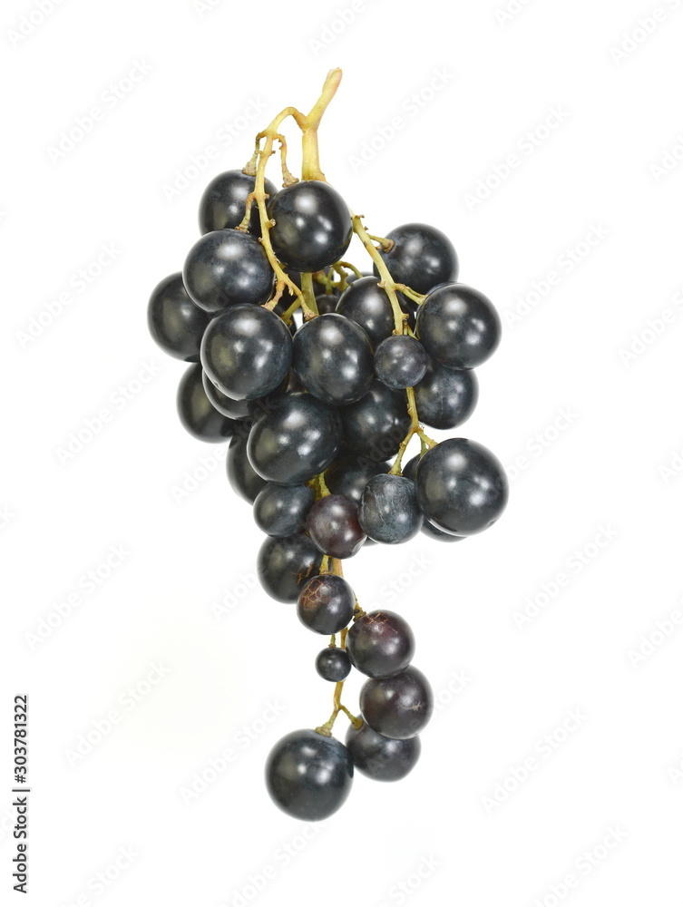 A bunch of overripe grapes isolated on white background. A bunch of overripe grapes isolated on white background.