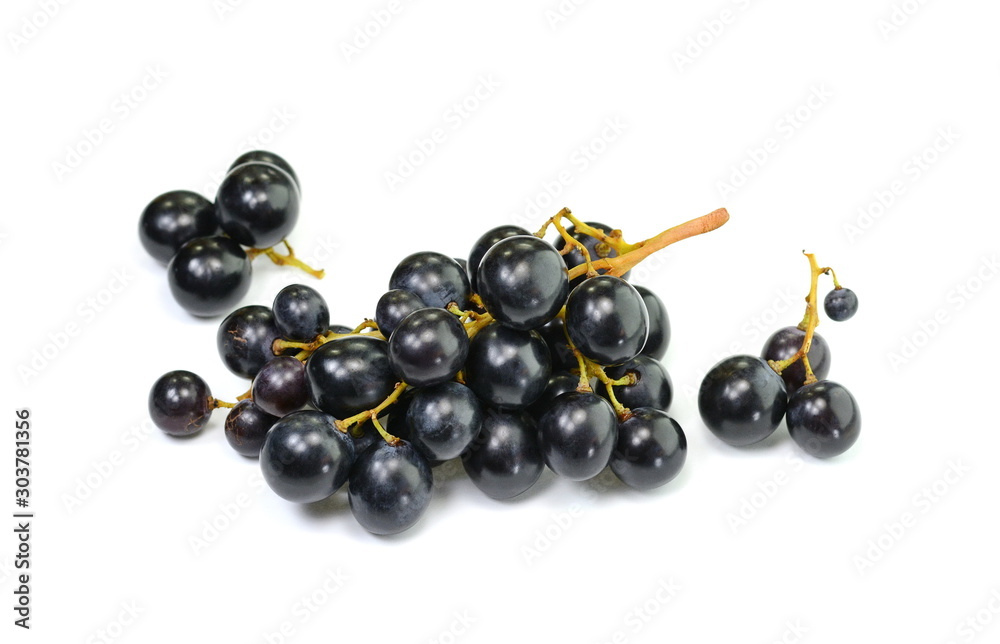 A bunch of overripe grapes isolated on white background. A bunch of overripe grapes isolated on white background.