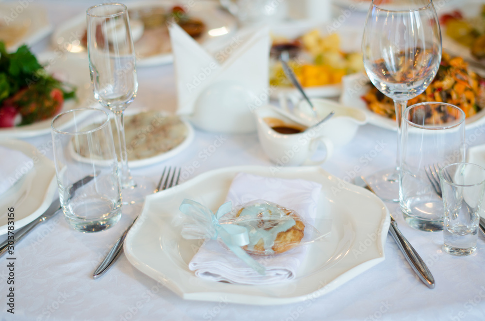 Fototapeta premium Serving table prepared for event party or wedding