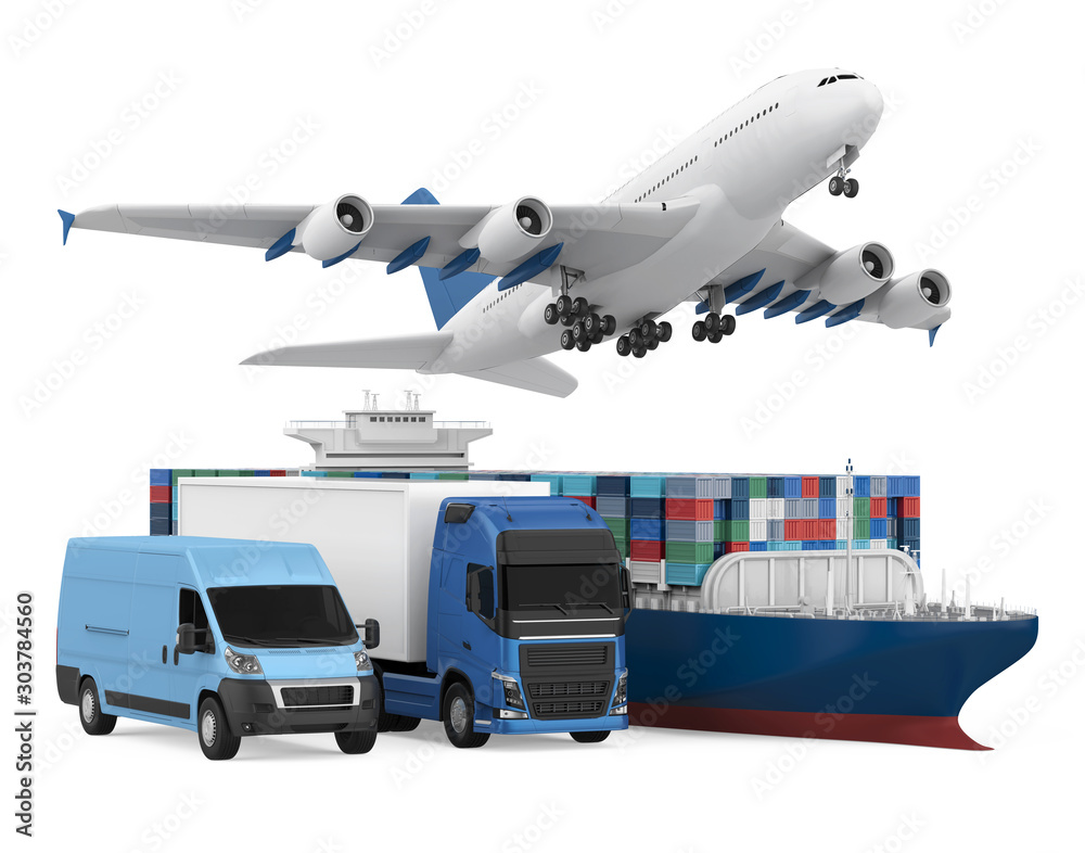 Fleet of Freight Transportation Isolated