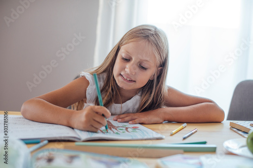 Schoolgirl Drawing