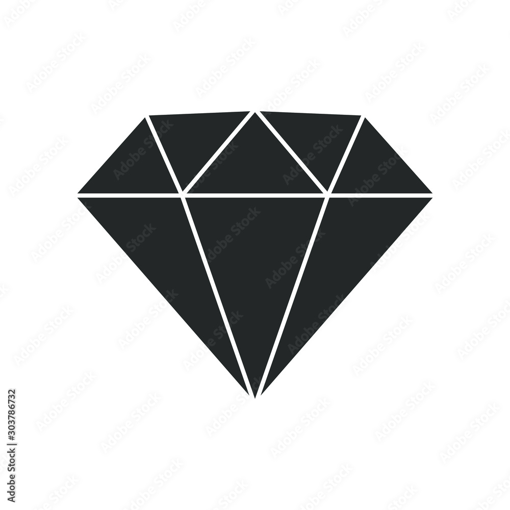 Cartoon flat style diamond icon outline shape. Gem jewel logo symbol sign.  Vector illustration image. Isolated on white background. Stock Vector |  Adobe Stock