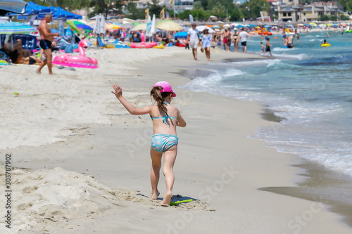 The Golden Beach of Thassos, Greece in summer