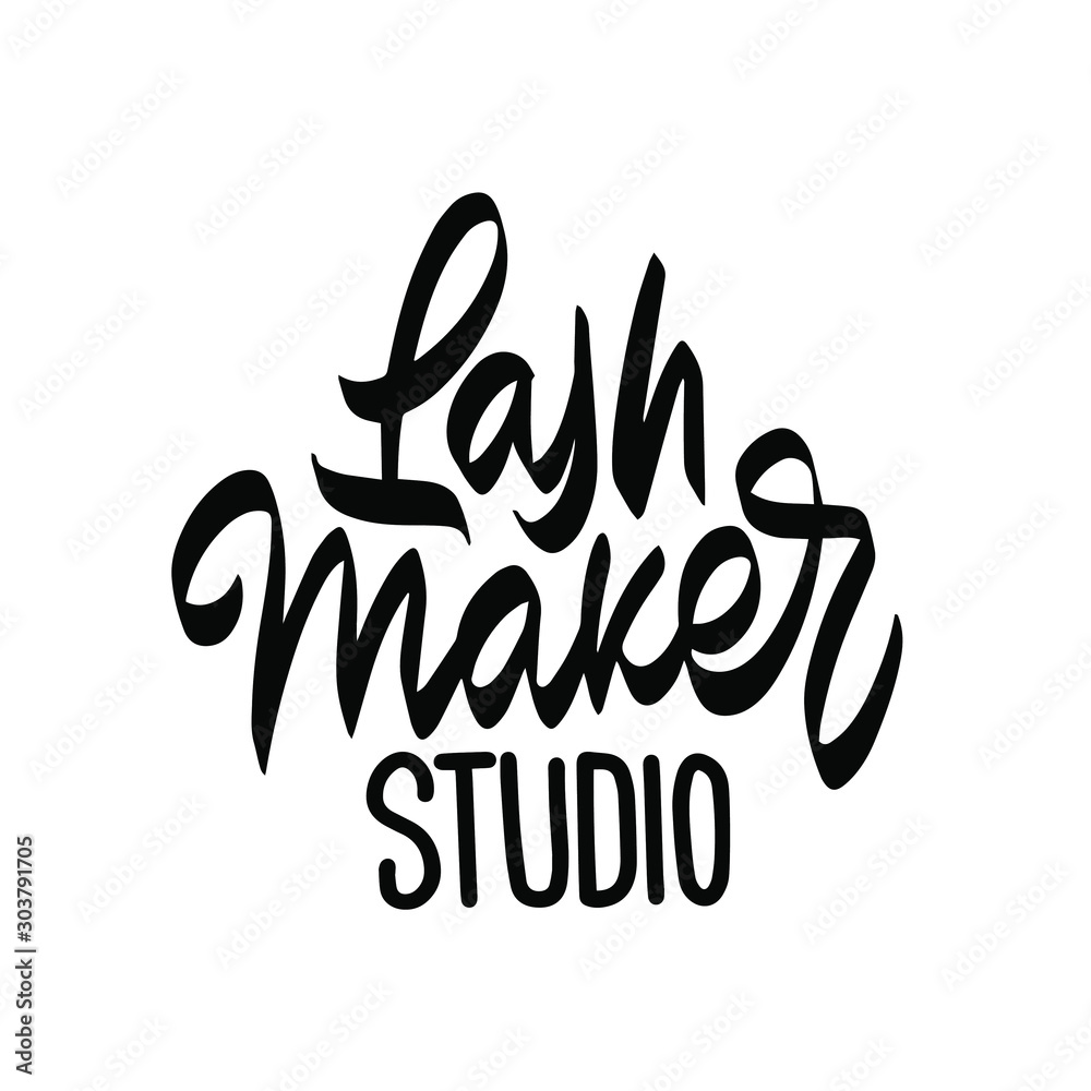 Logo Lash Maker Studio Lettering. Logo template for beauty salon. Vector illustration. Logo Lash Maker Studio Lettering. Logo template for beauty salon. Vector illustration.