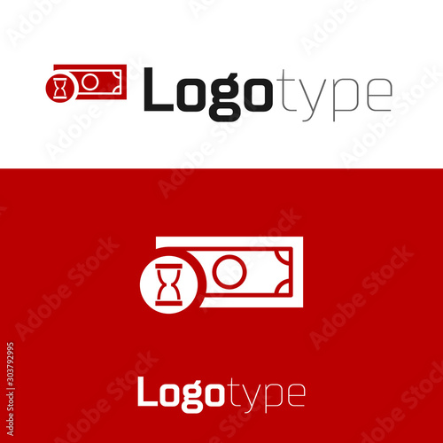 Red Fast payments icon isolated on white background. Fast money transfer payment. Financial services, fast loan, time is money, cash back concept. Logo design template element. Vector Illustration