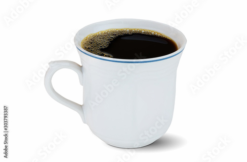 White coffee cup isolated on white background with clipping path,side view