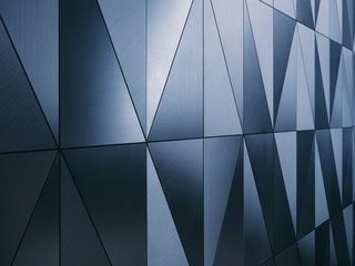 Steel Metallic geometric pattern Modern wall design Silver Reflection Architecture details