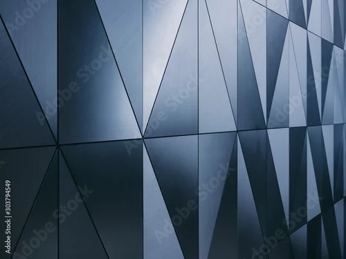 Obraz Steel Metallic geometric pattern Modern wall design Silver Reflection Architecture details