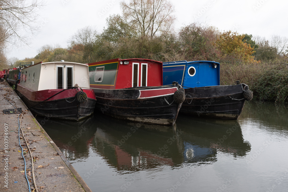 Canal boats on the river KenntHampshire