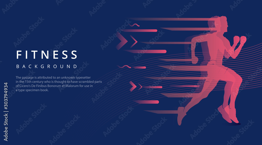 Abstract silhouette of boy runner on dark background, Fitness man, Walking, Jogging & Exercise - Vector illustration Abstract silhouette of boy runner on dark background, Fitness man, Walking, Jogging & Exercise - Vector illustration