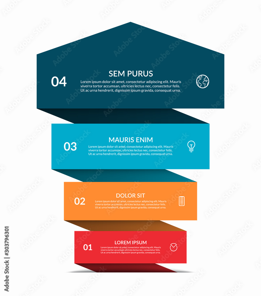 Up arrow infographic banner. Business growth vector concept with 4 ...