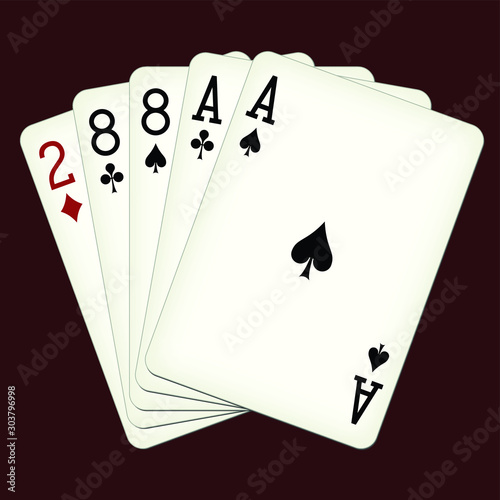 Deadman Hand - playing cards vector illustration