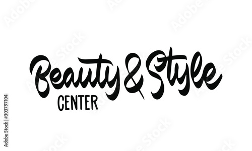 Logo Beauty & Style center Lettering. Logo template for beauty salon. Vector illustration.