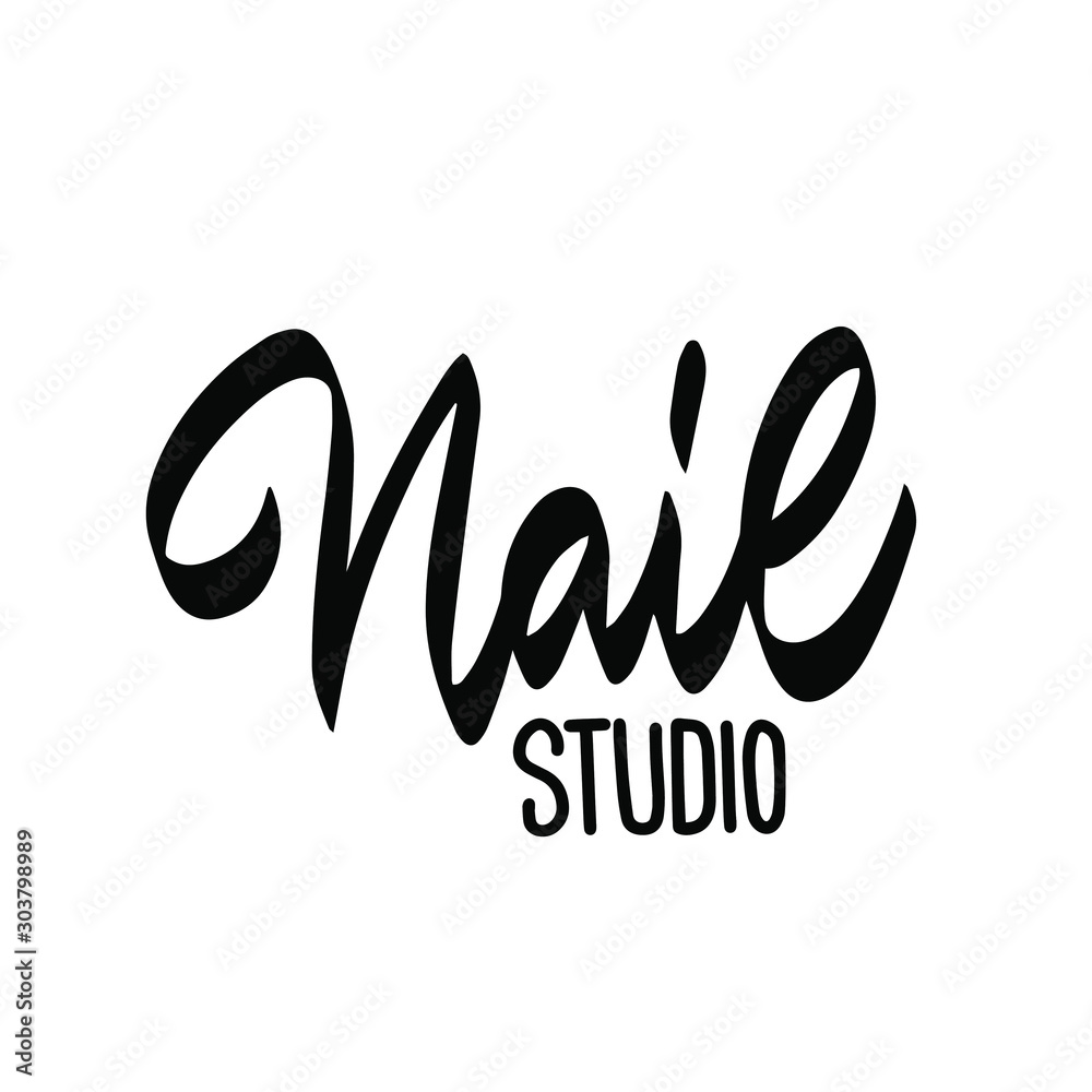 Obraz premium Fashion nail studio logo. For the beauty salon, modern manicure icon, fashion, minimal. Vector illustration