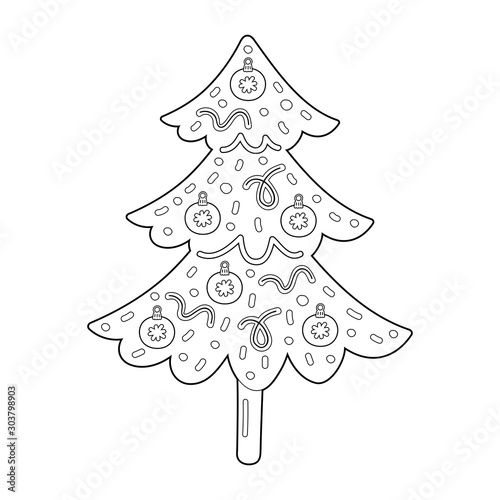 Sketch of christmas tree Royalty Free Vector Image