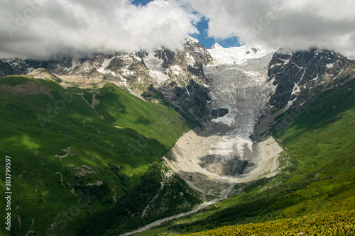 Adishi Glacier seen from Chkhutnieri pass