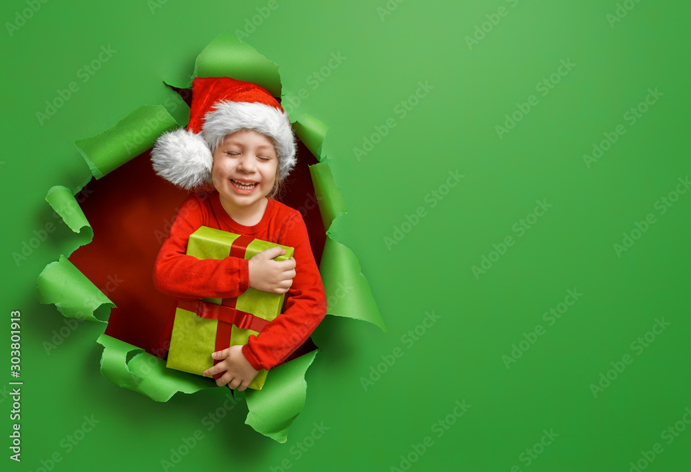 girl with Christmas gift. girl with Christmas gift.