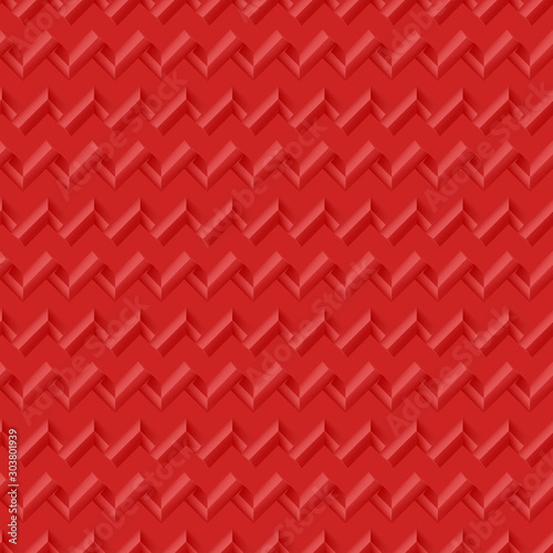 Geometric Seamless Design Cover Consisting of Isolated Elements. Future and Trendy Cover of Geometric Seamless Design.Fine Ornament with Red Elements for Material Design