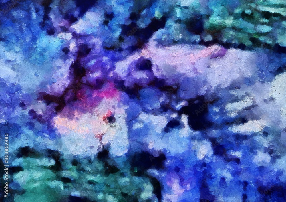 Fototapeta premium Original abstract painting at canvas. Mixed media pattern. Hand drawn art background.