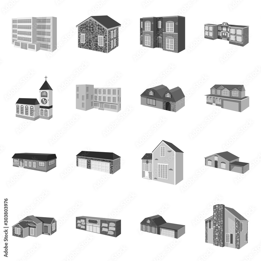 Isolated object of architecture and estate logo. Set of architecture and housing stock vector illustration. Isolated object of architecture and estate logo. Set of architecture and housing stock vector illustration.