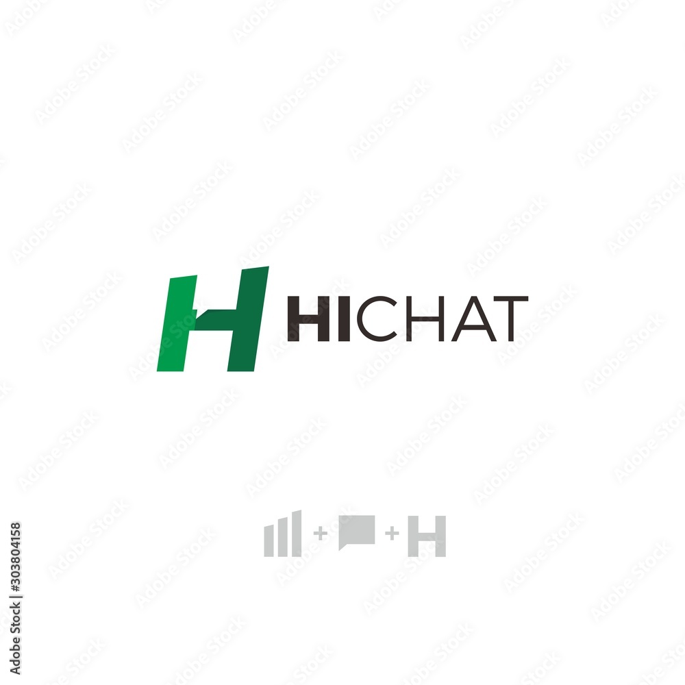 Fototapeta premium HI CHAT LOGO FOR SOCIAL NETWORK COMPANY