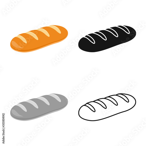 Isolated object of loaf and bread icon. Graphic of loaf and baguette stock symbol for web.