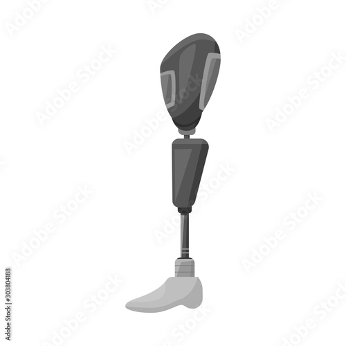Isolated object of leg and prosthesis icon. Graphic of leg and amputation vector icon for stock.