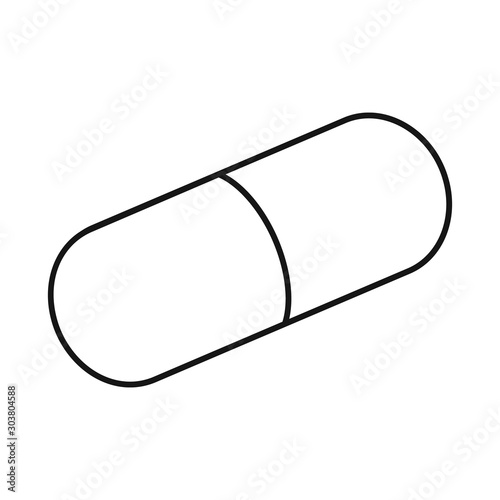 Vector illustration of capsule and drug icon. Graphic of capsule and medicine stock symbol for web.