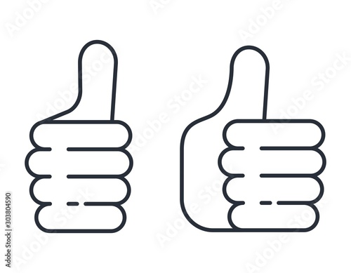  Thumbs up.Set of logo templates .Vector icon on a white background.