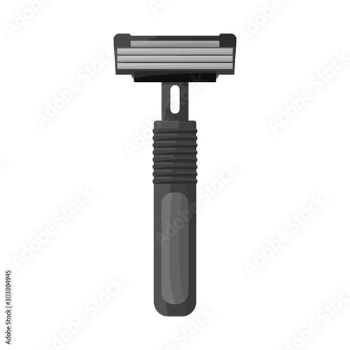 Isolated object of razor and hair symbol. Web element of razor and shaving stock vector illustration.