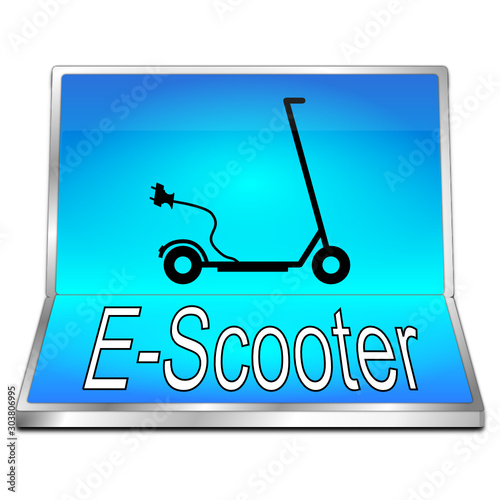 E-Scooter Button - 3D illustration