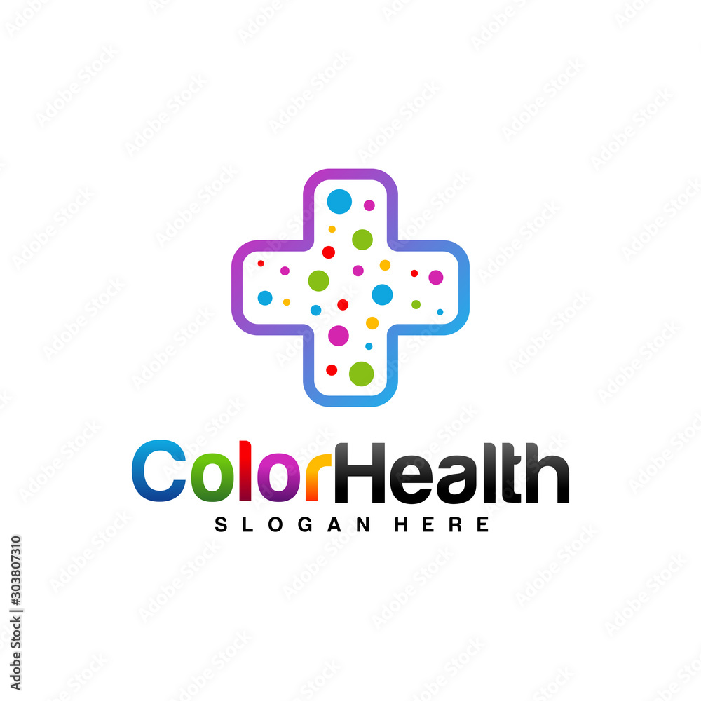 Colorful Health Logo Design Concept Vector. Health Logo Template. Icon Symbol. Illustration