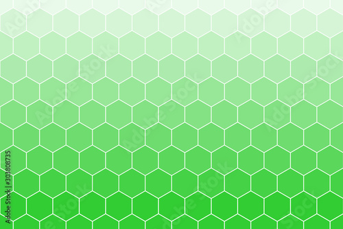 Honeycomb Grid tile seamless background or Hexagonal cell texture. in color Green.