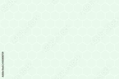 Honeycomb Grid tile rotate background or Hexagonal cell texture. in soft light color Green.